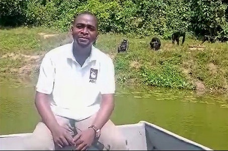 Dalton Akamba sitting in boat