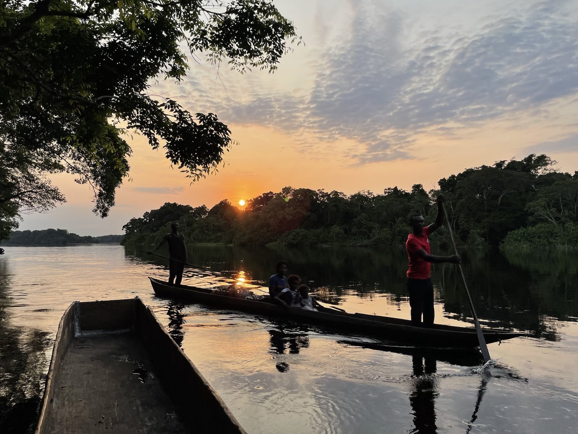 nightfall on Lopori River, DRC