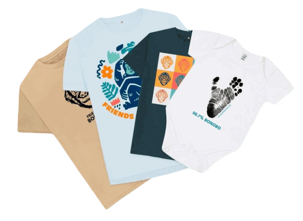 A composite of 4 bonobo clothing products.