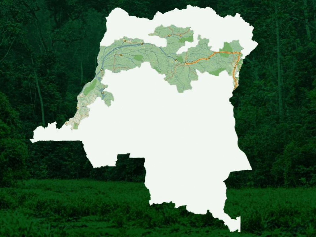 Map Kivu to Kinshasa Green Corridor DR Congo